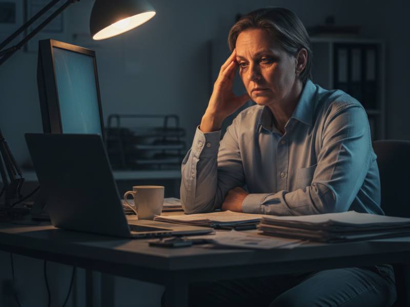 person experiencing chronic stress and burnout ashwagandha may help