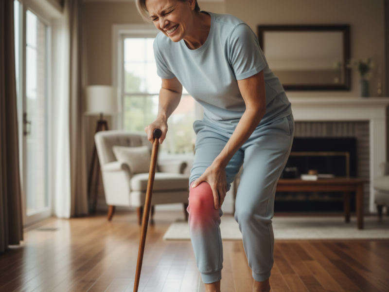 person experiencing joint pain and inflammation