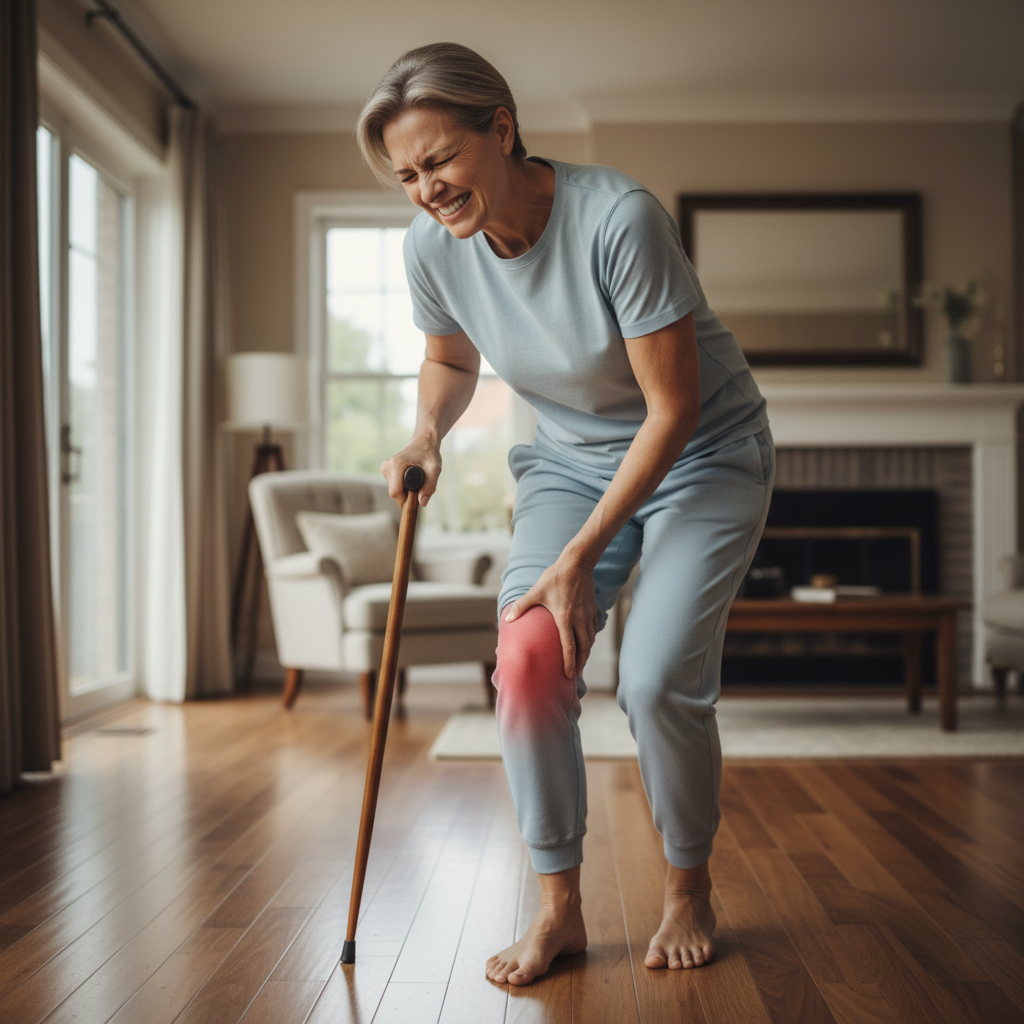 person experiencing joint pain and inflammation