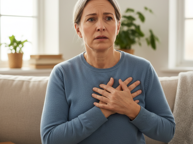 person experiencing heart health issues after skipping exercise for 30 days