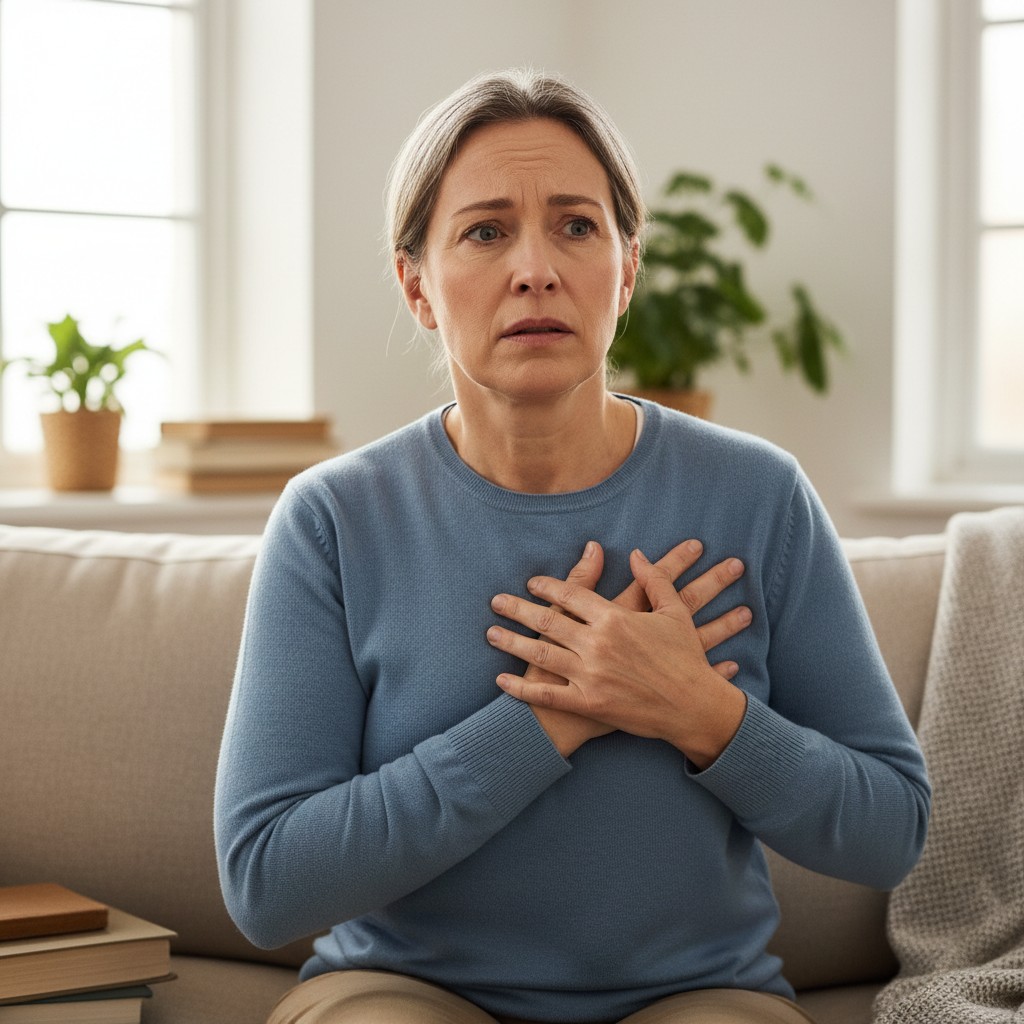 person experiencing heart health issues after skipping exercise for 30 days